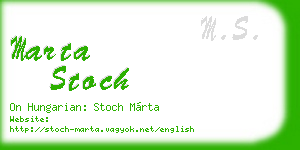 marta stoch business card